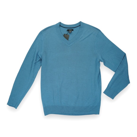 NWT Alfani Sweater Men's Long Sleeve V Neck Merino Wool Blend Pullover Medium - Picture 1 of 5